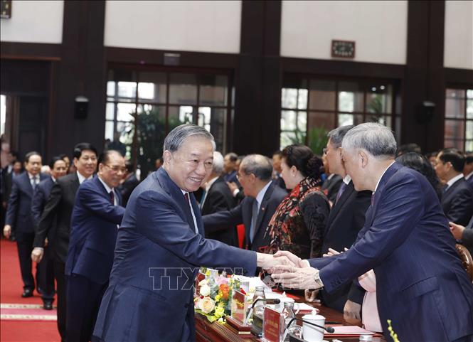 Tổng Bí thư Tô Lâm và các đại biểu tại Lễ kỷ niệm. Ảnh: Thống Nhất – TTXVN