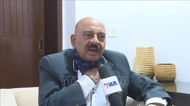 Cựu Phó Cố vấn An ninh Quốc gia Ấn Độ SD Pradhan. Ảnh: Quang Trung - PV TTXVN tại Ấn Độ