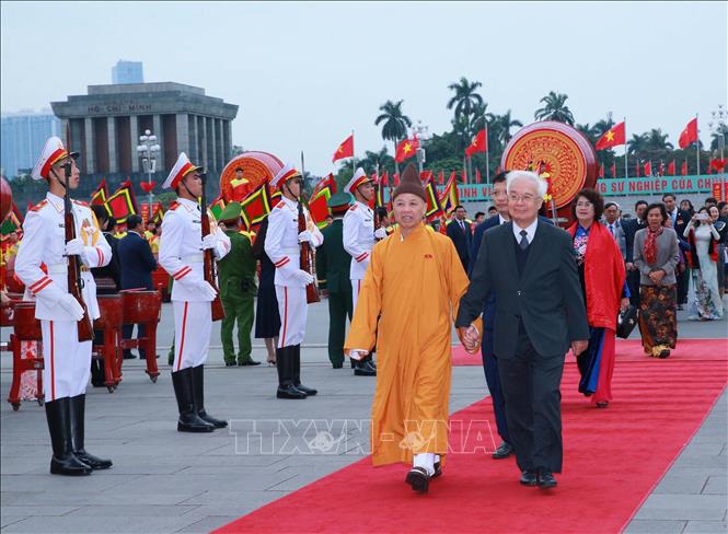 Đại biểu đến dự lễ kỷ niệm. Ảnh: Trọng Đức - TTXVN