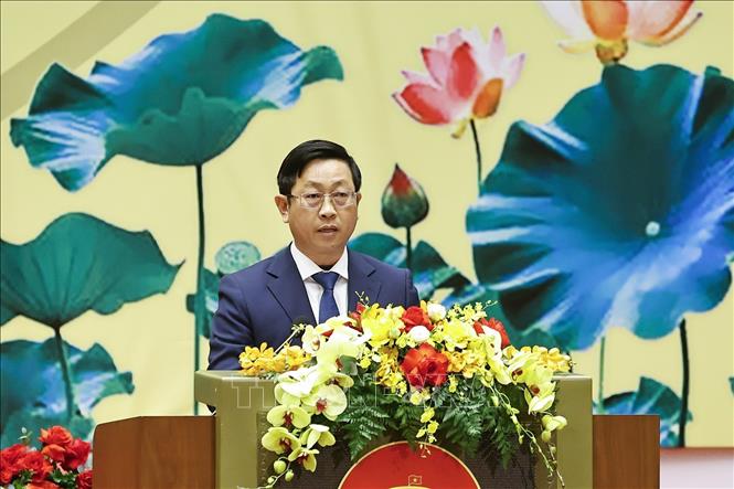 Đồng chí Nguyễn Hữu Thông, Phó Trưởng đoàn Đại biểu Quốc hội chuyên trách tỉnh Lâm Đồng phát biểu. Ảnh: Doãn Tấn - TTXVN