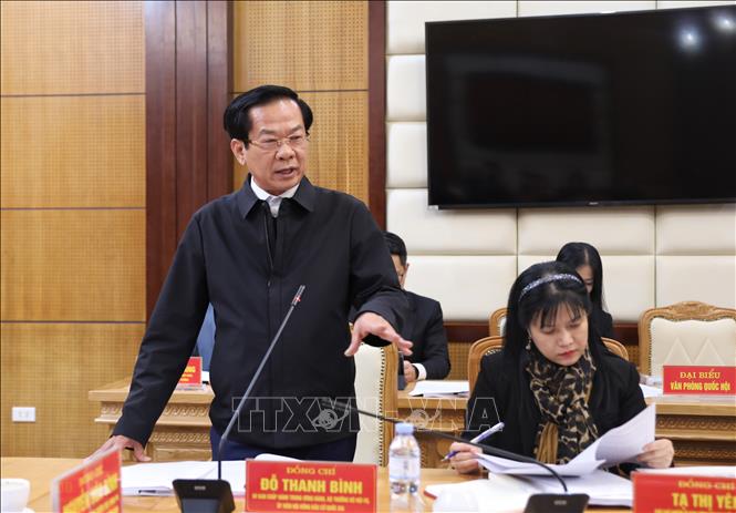 Ủy viên Trung ương Đảng, Bộ trưởng Bộ Nội vụ Đỗ Thanh Bình phát biểu. Ảnh: Danh Lam -TTXVN