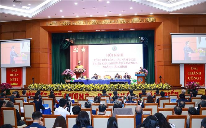 Hội nghị triển khai nhiệm vụ năm 2026 của ngành Tài chính. Ảnh: Dương Giang-TTXVN
