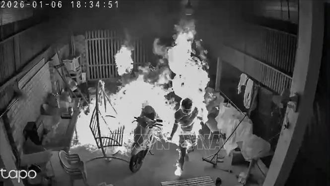 Ảnh trích xuất camera lúc 18 giờ 30 ngày 6/1/2025 khi xảy ra vụ việc. Ảnh: TTXVN phát