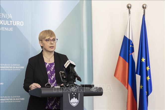 (Tư liệu) Tổng thống Slovenia Natasa Pirc Musar phát biểu tại Ljubljana. Ảnh: THX/TTXVN