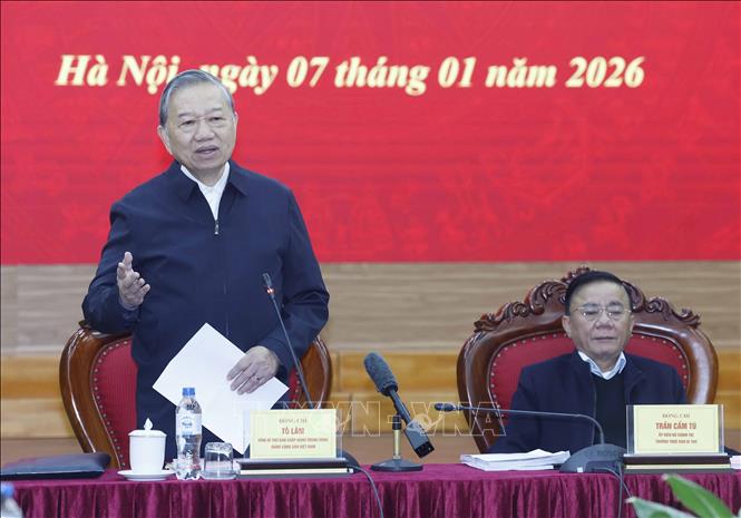 Tổng Bí thư Tô Lâm phát biểu chỉ đạo. Ảnh: Thống Nhất – TTXVN