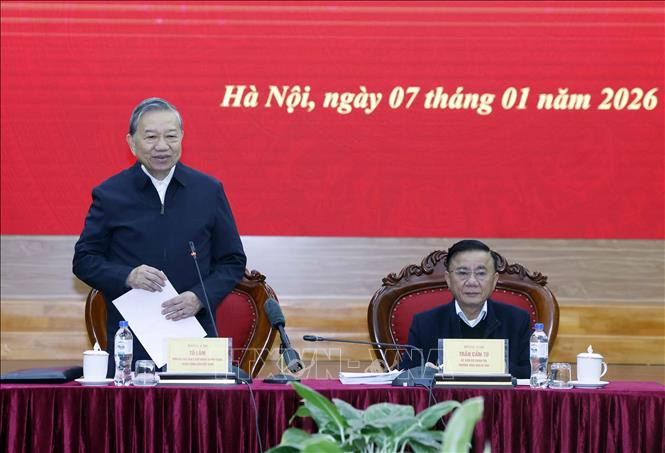 Tổng Bí thư Tô Lâm phát biểu chỉ đạo. Ảnh: Thống Nhất – TTXVN