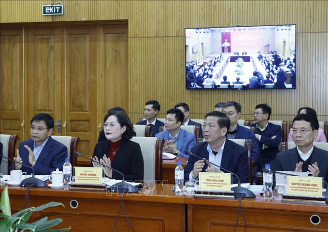 Các đại biểu tham dự buổi làm việc. Ảnh: Thống Nhất – TTXVN