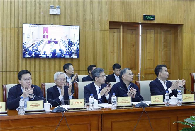 Các đại biểu tham dự buổi làm việc. Ảnh: Thống Nhất – TTXVN