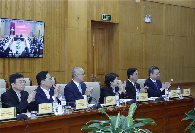 Các đại biểu tham dự buổi làm việc. Ảnh: Thống Nhất – TTXVN