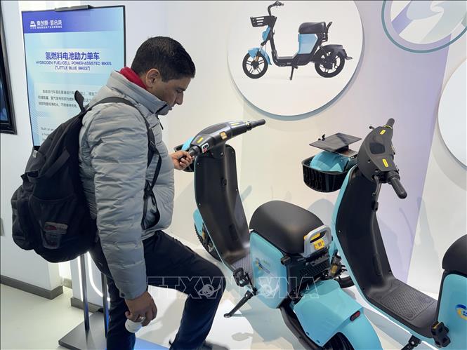 Xe đạp điện đáp ứng tiêu chuẩn mới của một doanh nghiệp tại Tây An, tỉnh Thiểm Tây (Trung Quốc). Ảnh: Công Tuyên - PV TTXVN tại Trung Quốc