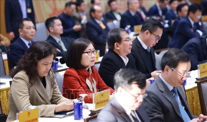 Các đại biểu tham dự Hội nghị tổng kết công tác năm 2025, triển khai công tác năm 2026 của Chính phủ và chính quyền địa phương. Ảnh: Dương Giang-TTXVN
