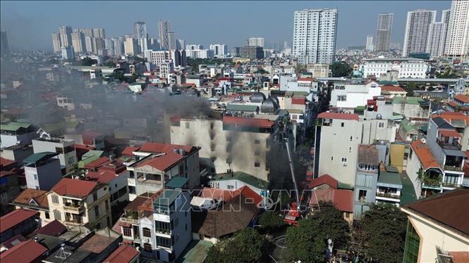 Hiện trường vụ cháy. Ảnh: Phan Phương - TTXVN