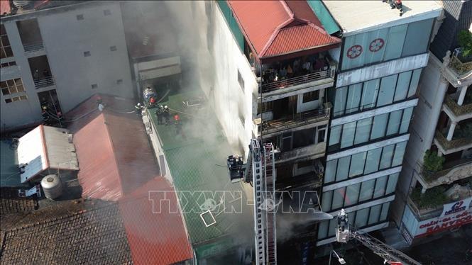 Hiện trường vụ cháy. Ảnh: Phan Phương - TTXVN