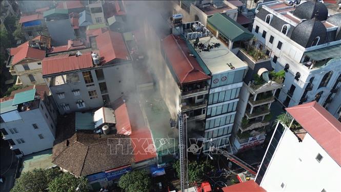 Hiện trường vụ cháy. Ảnh: Phan Phương - TTXVN