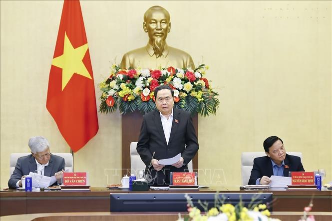 Chủ tịch Quốc hội Trần Thanh Mẫn phát biểu. Ảnh: Doãn Tấn - TTXVN