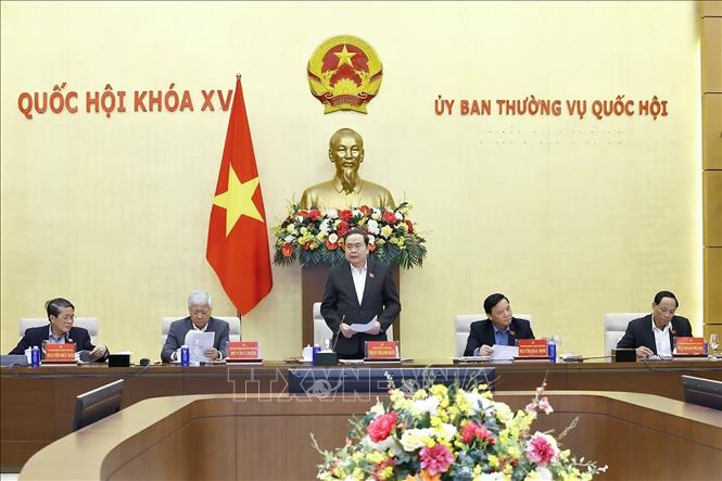 Chủ tịch Quốc hội Trần Thanh Mẫn phát biểu. Ảnh: Doãn Tấn - TTXVN