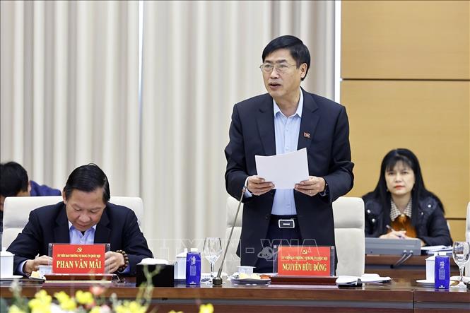 Uỷ viên Ban Thường vụ Đảng uỷ Quốc hội, Chủ nhiệm Ủy ban Công tác đại biểu của Quốc hội Nguyễn Hữu Đông phát biểu. Ảnh: Doãn Tấn - TTXVN