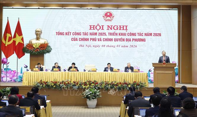 Party General Secretary To Lam speaks at the conference. VNA Photo