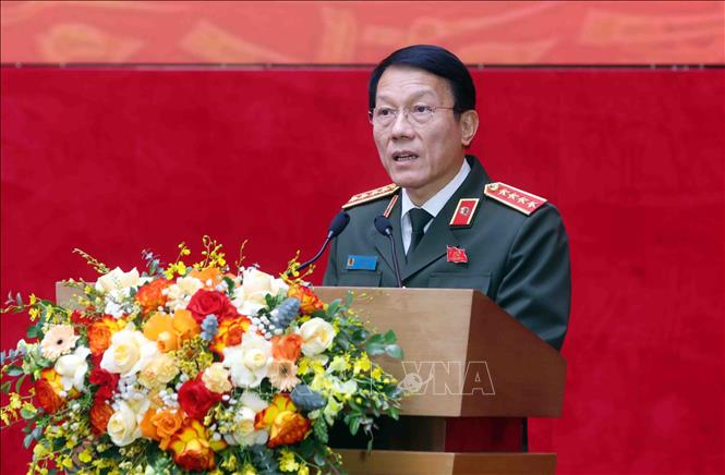 Đại tướng Lương Tam Quang, Bộ trưởng Bộ Công an phát biểu. Ảnh: Phạm Kiên - TTXVN