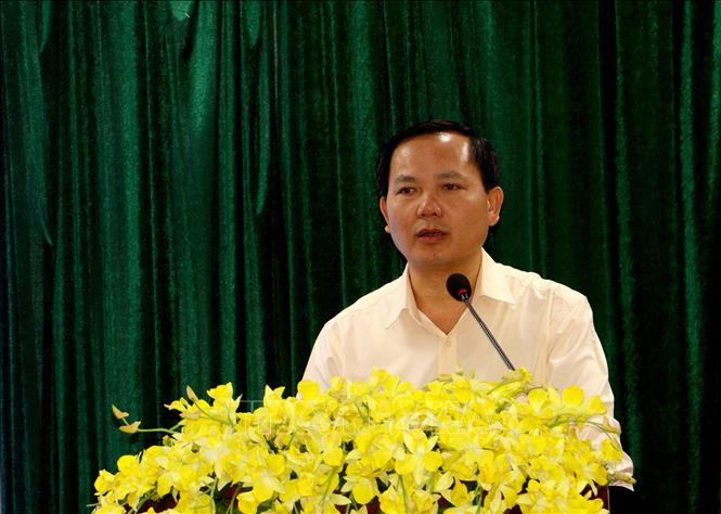 Ông Chu Mạnh Sinh, Phó Giám đốc Bảo hiểm xã hội Việt Nam phát biểu tại hội nghị. Ảnh: Lê Thúy Hằng – TTXVN.