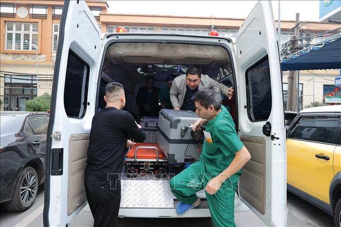 Phổi của người hiến được chuyển từ Thành phố Hồ Chí Minh ra Bệnh viện phổi Trung ương qua đường hàng không. Ảnh: Minh Quyết – TTXVN