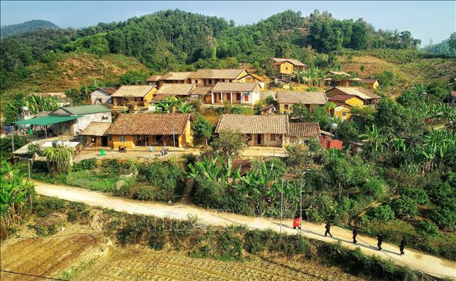 17 ngôi nhà cổ tại trung tâm bản Bắc Hoa, tỉnh Bắc Ninh. Ảnh: Danh Lam -TTXVN