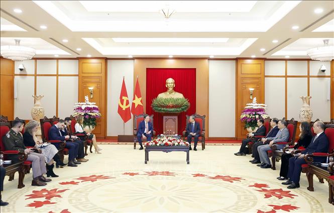 Tổng Bí thư Tô Lâm tiếp Đại sứ Hoa Kỳ tại Việt Nam Marc Evans Knapper. Ảnh: Thống Nhất – TTXVN