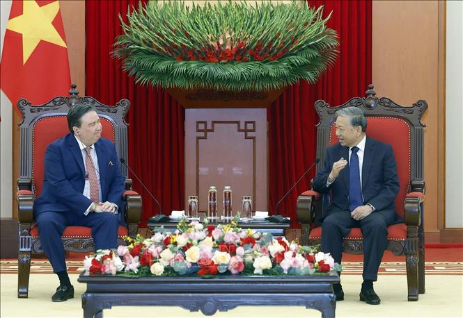 Tổng Bí thư Tô Lâm tiếp Đại sứ Hoa Kỳ tại Việt Nam Marc Evans Knapper. Ảnh: Thống Nhất – TTXVN