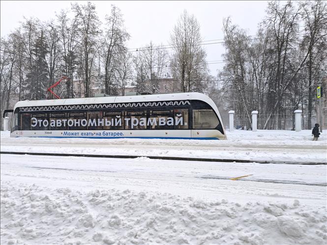 Chính quyền kêu gọi người dân sử dụng phương tiện giao thông công cộng do điều kiện thời tiết xấu. Ảnh: Tâm Hằng-Phóng viên TTXVN tại LB Nga