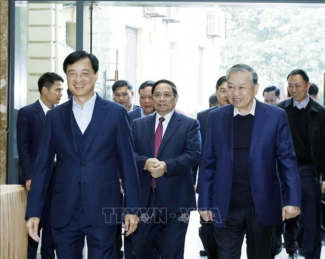 Tổng Bí thư Tô Lâm đến dự buổi làm việc. Ảnh: Thống Nhất – TTXVN