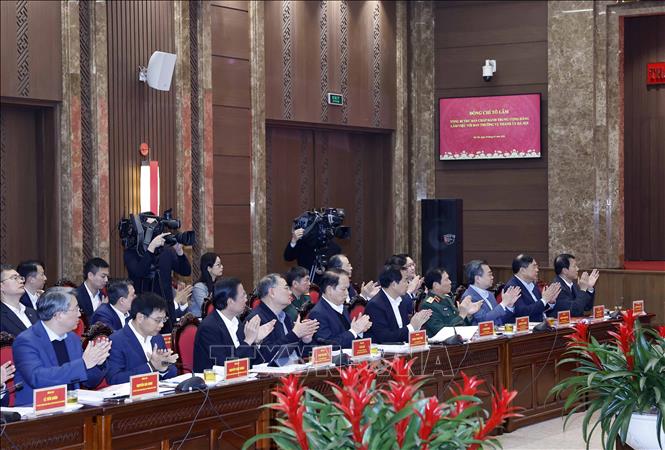 Các đại biểu tham dự buổi làm việc. Ảnh: Thống Nhất – TTXVN