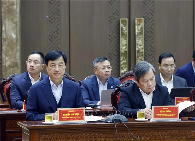 Các đại biểu tham dự buổi làm việc. Ảnh: Thống Nhất – TTXVN