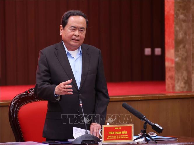 Chủ tịch Quốc hội Trần Thanh Mẫn phát biểu. Ảnh: Văn Điệp - TTXVN 