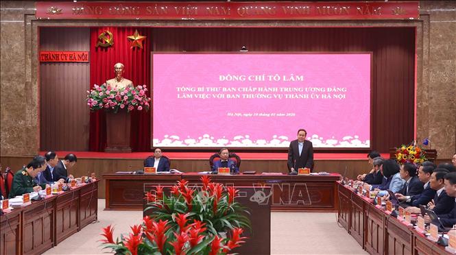 Chủ tịch Quốc hội Trần Thanh Mẫn phát biểu. Ảnh: Văn Điệp - TTXVN 