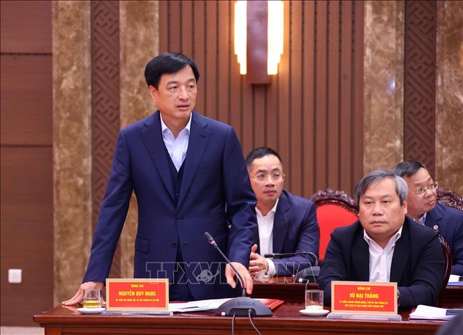 Bí thư Thành ủy Hà Nội Nguyễn Duy Ngọc phát biểu. Ảnh: Văn Điệp - TTXVN 