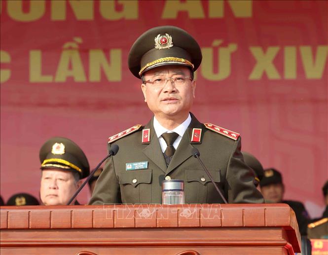 Thượng tướng Phạm Thế Tùng, Thứ trưởng Bộ Công an phát biểu tại buổi lễ. Ảnh: Phương Hoa - TTXVN