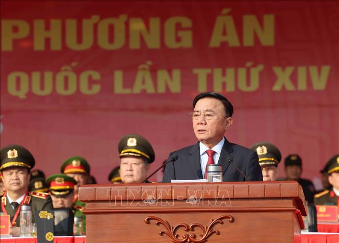 Đồng chí Trần Cẩm Tú, Uỷ viên Bộ Chính trị, Thường trực Ban Bí thư phát biểu chỉ đạo. Ảnh: Phương Hoa - TTXVN