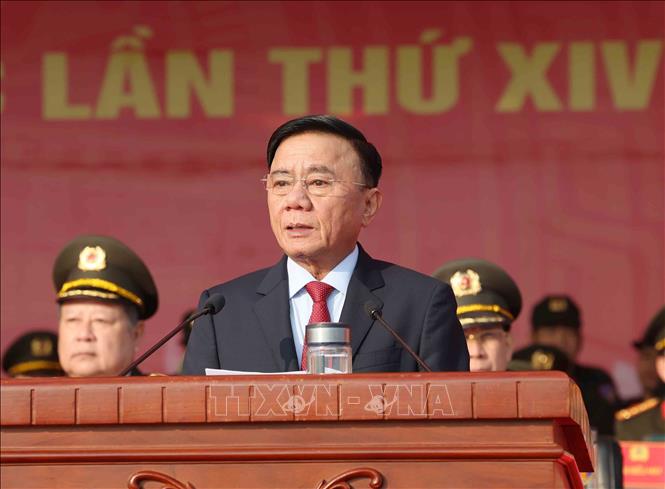 Đồng chí Trần Cẩm Tú, Uỷ viên Bộ Chính trị, Thường trực Ban Bí thư phát biểu chỉ đạo. Ảnh: Phương Hoa - TTXVN