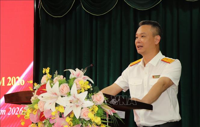 Ông Vũ Mạnh Cường, Phó Cục trưởng Cục thuế phát biểu tại hội nghị. Ảnh: Thu Hiền - TTXVN