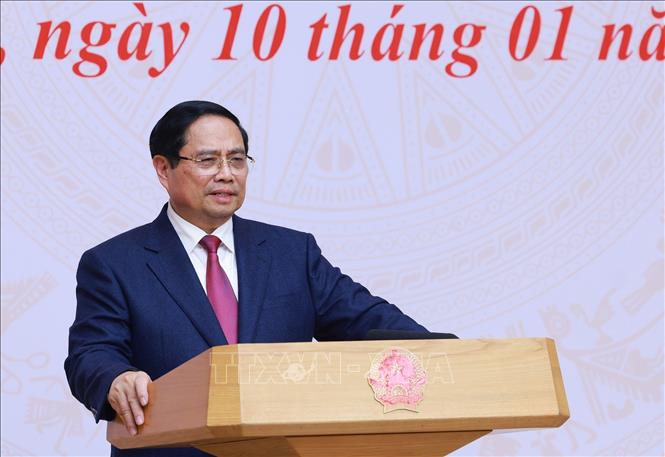 Thủ tướng Phạm Minh Chính chủ trì Hội nghị tổng kết công tác ngoại giao kinh tế năm 2025 và kế hoạch triển khai nhiệm vụ 2026. Ảnh: Dương Giang-TTXVN
