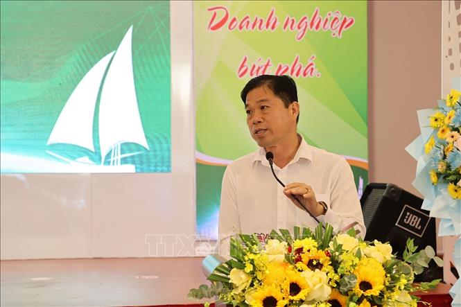 Đại biểu doanh nghiệp phát biểu tại buổi “Cà phê Doanh nhân”.
Lê Huy Hải - TTXVN