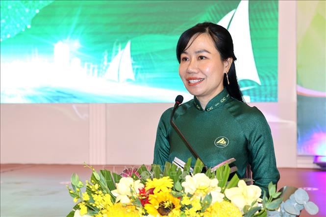 Đại biểu doanh nghiệp phát biểu tại buổi “Cà phê Doanh nhân”.
Lê Huy Hải - TTXVN