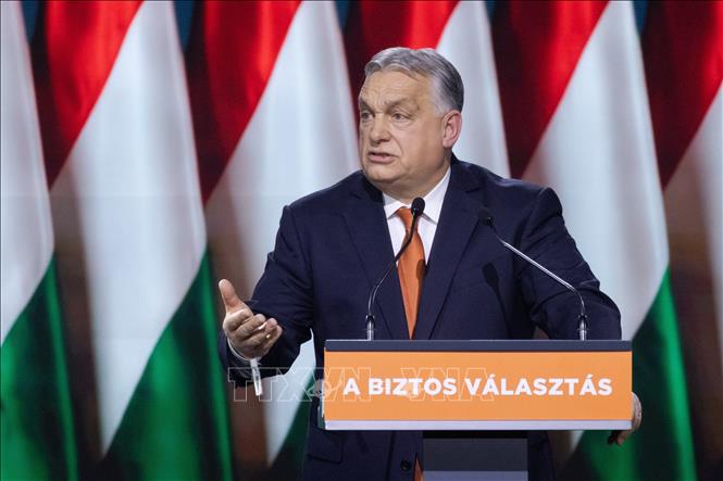 Thủ tướng Hungary Viktor Orban phát biểu tại Đại hội lần thứ 31 của đảng Fidesz ở thủ đô Budapest, ngày 10/1/2026. Ảnh: THX/TTXVN