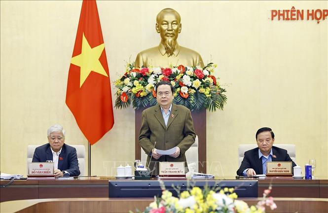 Chủ tịch Quốc hội Trần Thanh Mẫn phát biểu khai mạc phiên họp. Ảnh: Doãn Tấn - TTXVN