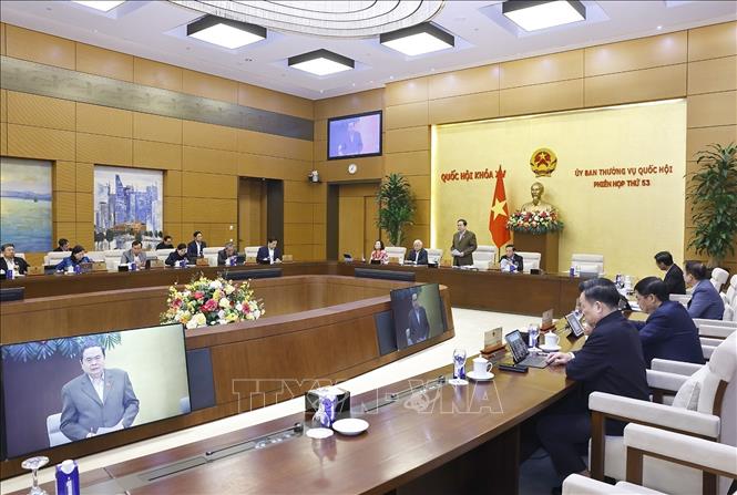 Chủ tịch Quốc hội Trần Thanh Mẫn phát biểu khai mạc phiên họp. Ảnh: Doãn Tấn - TTXVN