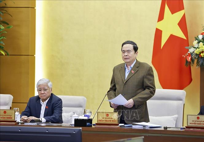 Chủ tịch Quốc hội Trần Thanh Mẫn phát biểu khai mạc phiên họp. Ảnh: Doãn Tấn - TTXVN