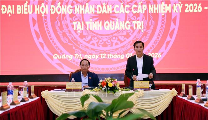 Bí thư Tỉnh ủy Quảng Trị Nguyễn Văn Phương phát biểu tại hội nghị. Ảnh: Tá Chuyên - TTXVN