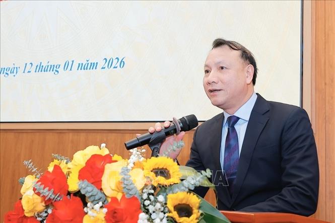 Phó Giáo sư, Tiến sĩ Nguyễn Đức Sơn, Hiệu trưởng Trường ĐH Sư phạm Hà Nội phát biểu. Ảnh: Minh Quyết - TTXVN