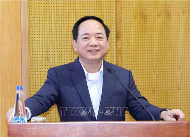 Đồng chí Trịnh Văn Quyết, Bí thư Trung ương Đảng, Trưởng Ban Tuyên giáo và Dân vận Trung ương phát biểu tại hội nghị. Ảnh: Phương Hoa - TTXVN