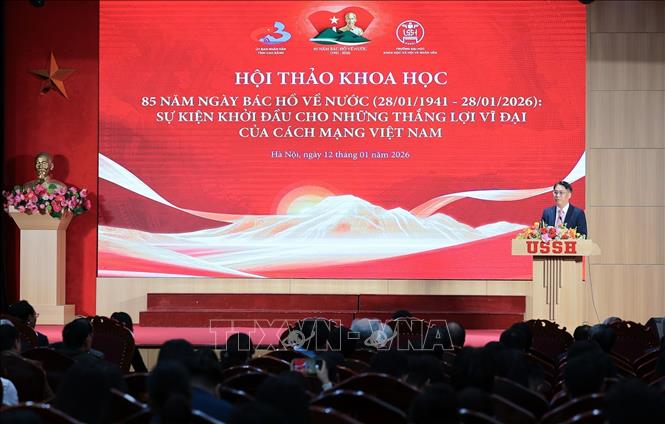 Bí thư Tỉnh uỷ Cao Bằng Phan Thăng Anphát biểu tại Hội thảo. Ảnh: Lê Đông - TTXVN